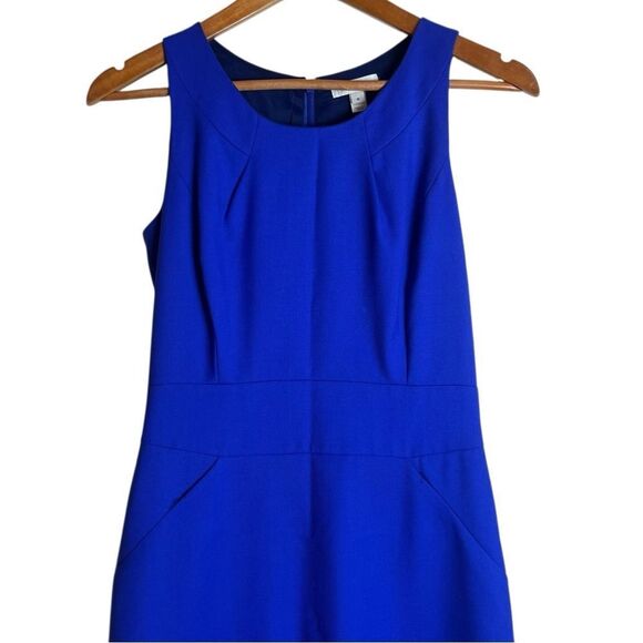 J. Crew 100% wool blue work dress. Size 0 - Picture 2 of 7